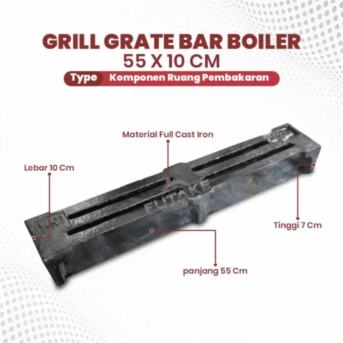 dimensi Grill Grate Bar Boiler 55 x 10 cm