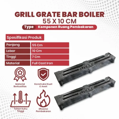 spesifikasi Grill Grate Bar Boiler 55 x 10 cm