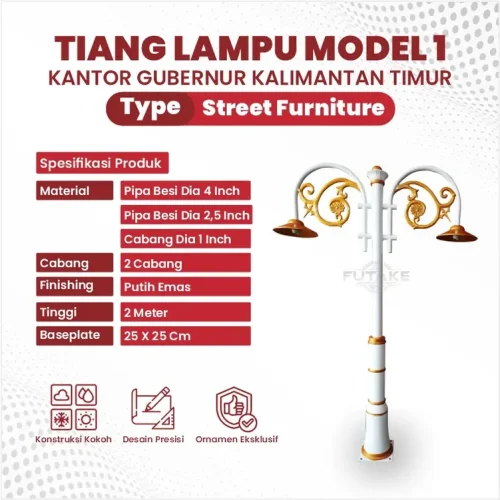spesifikasi tiang lampu kalimantan timur model 1