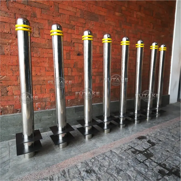 bollard jalan pipa besi stainless tinggi 120 cm