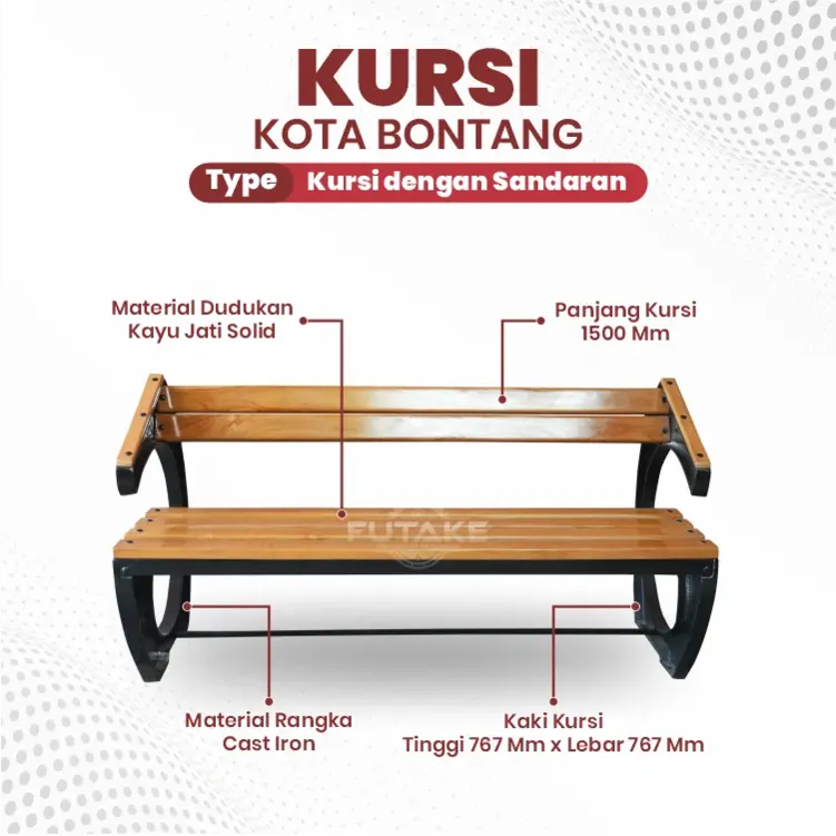 dimensi kursi taman bontang