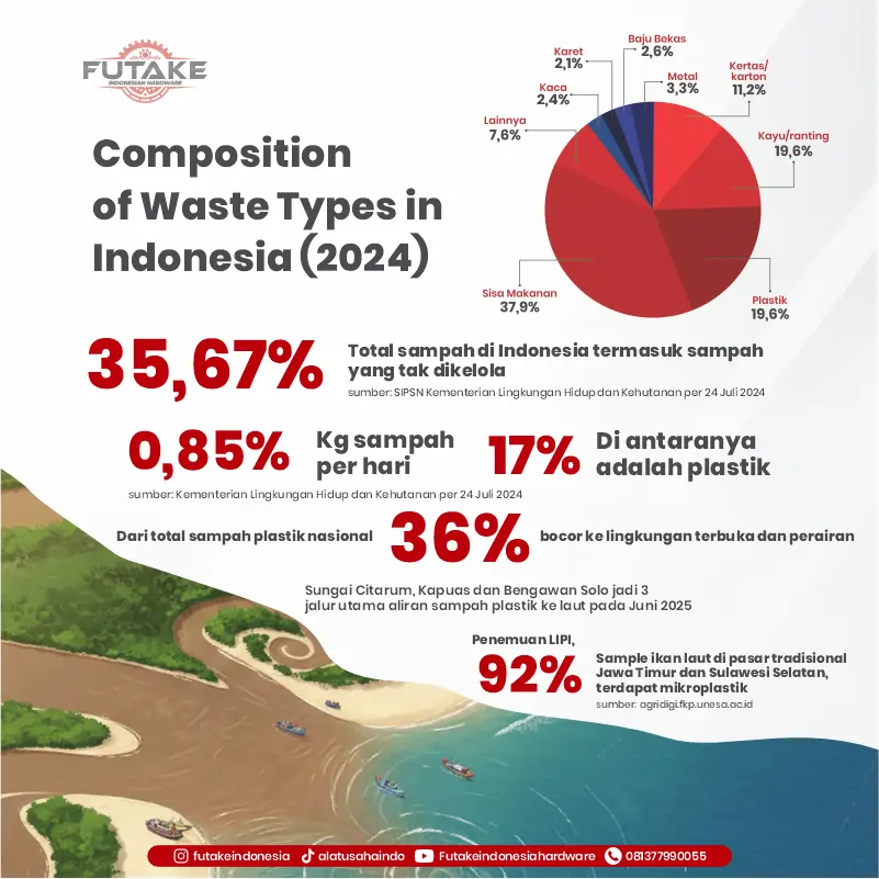 data sampah plastik di Indonesia 2024