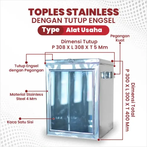 dimensi toples kerupuk stainless bentuk kotak