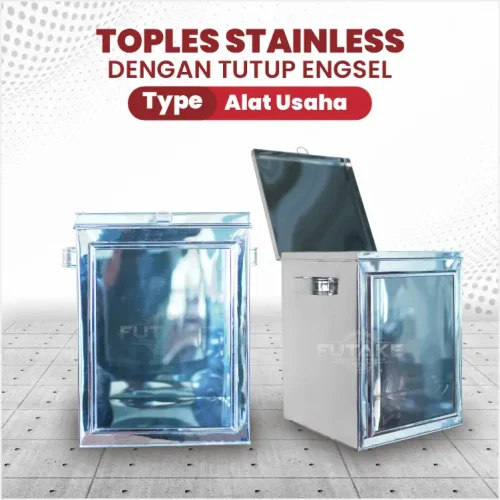toples kerupuk stainless bentuk kotak