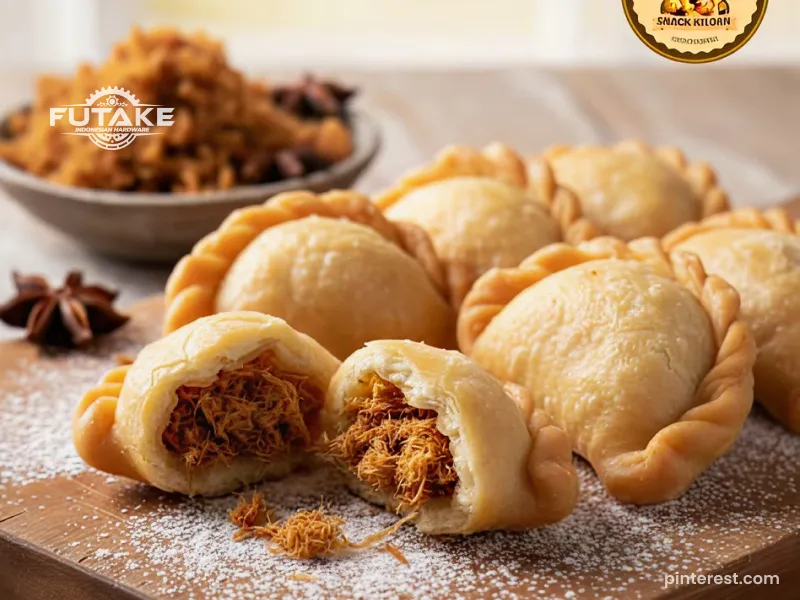 pastel kering abon kue lebaran gurih dengan isian abon sapi atau abon ayam