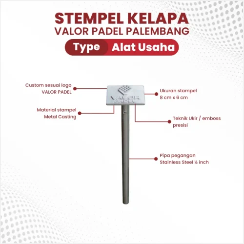 dimensi Stempel Kelapa Valor Padel Palembang
