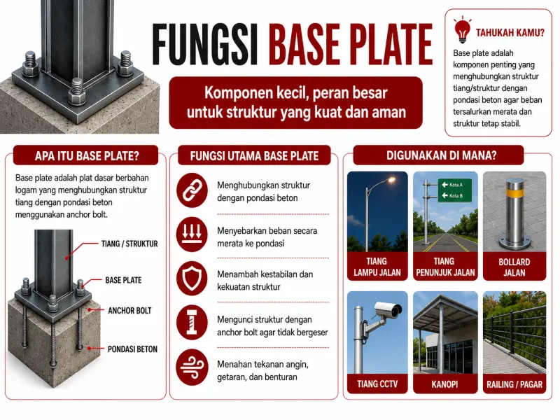 infografis fungsi base plate lenkap