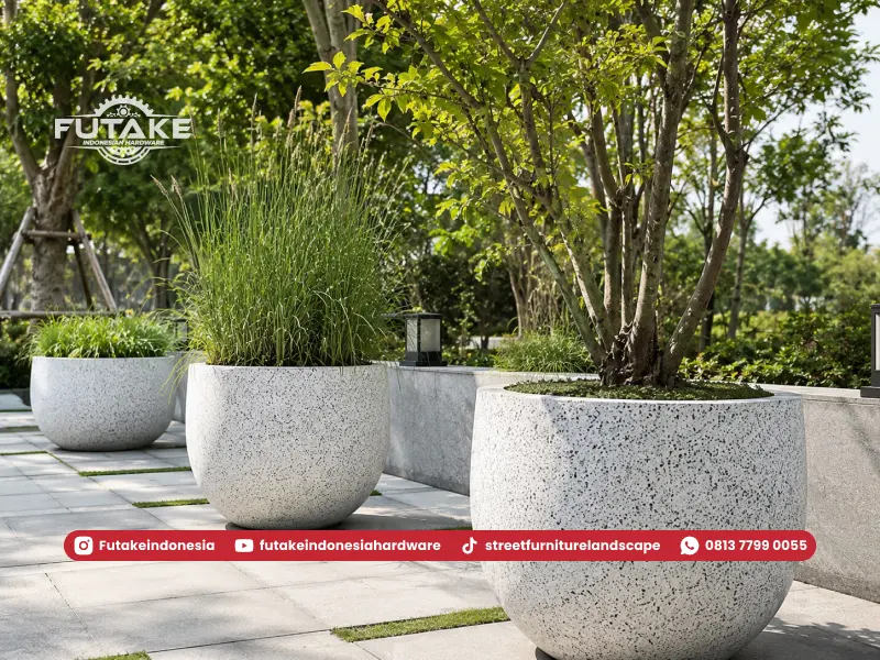 Pot Teraso Custom Ukuran Besar untuk Taman dan Area Outdoor