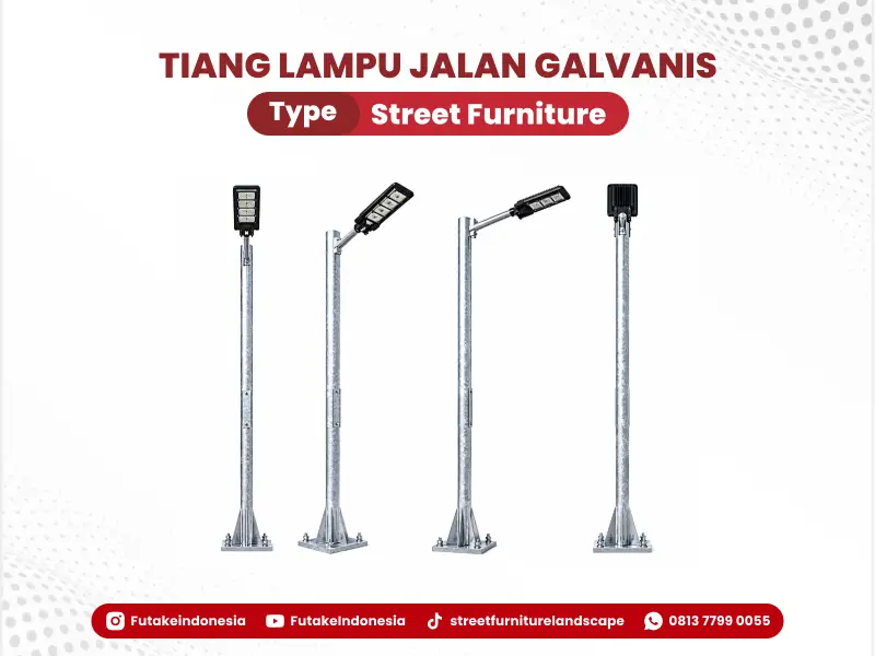 Supplier tiang lampu jalan galvanis untuk kebutuhan proyek PJU dan penerangan outdoor