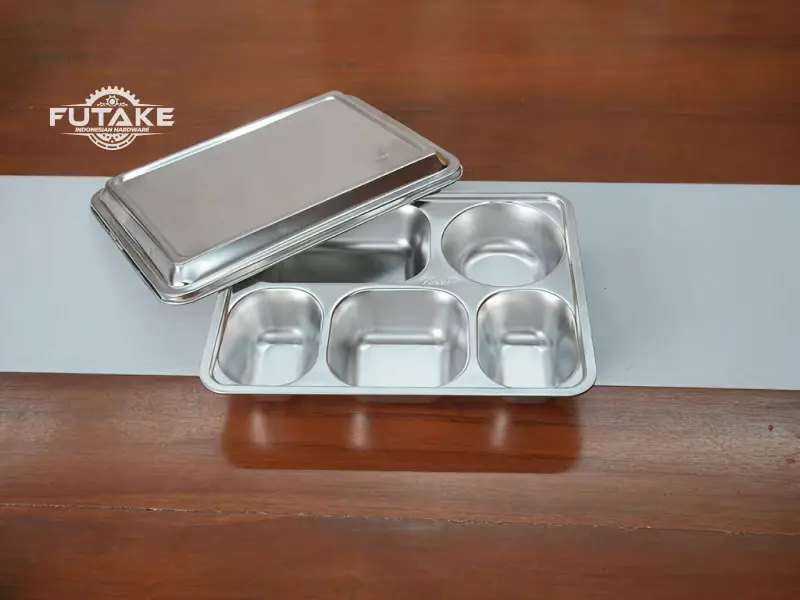 Food tray stainless berkualitas dari Futake Indonesia untuk kebutuhan perusahaan dan industri