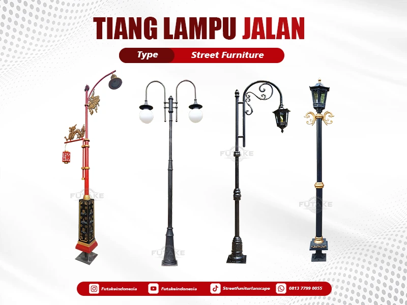 Tiang lampu jalan berkualitas untuk proyek PJU, kawasan komersial, dan infrastruktur publik