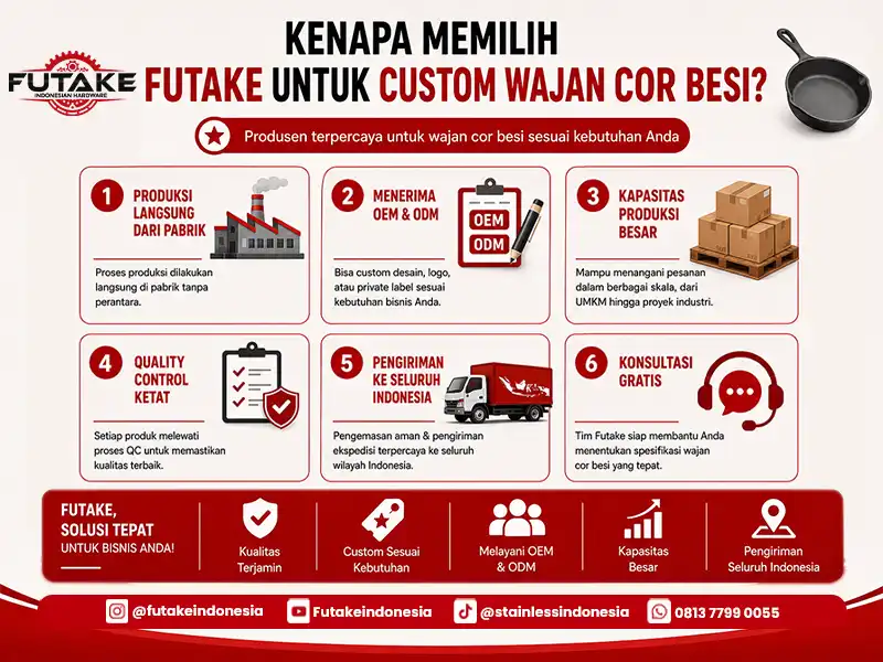 futake dengan layanan serba bisa custom sampai wajan besi cor bisa di custom futake