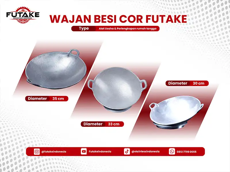 Produksi wajan besi cor Futake Indonesia dengan standar pengecoran logam